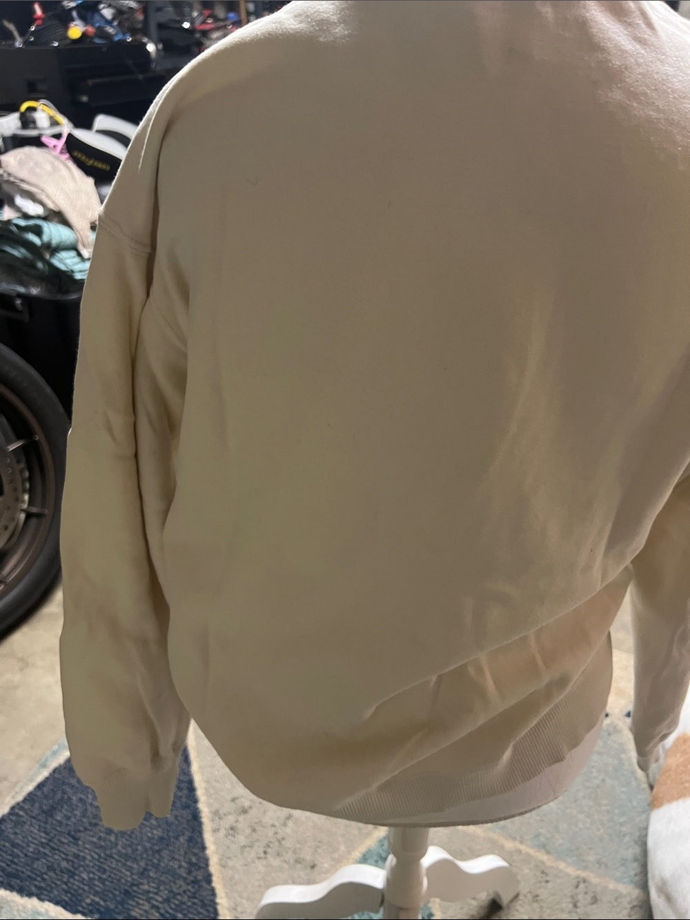Hollister Cream V-Neck Sweater with Navy Italia Lettering - Picture 5 of 5